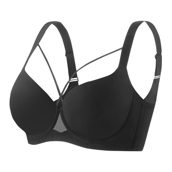 MGDXOX Bras for Women Bra Underwire Push Up Comfortable Bras Seamless Criss Full Coverage Bralette Support Lift Underwear Black M