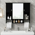 thumbnail image 3 of 35'' x 28'' Modern Wall Mounted Bathroom Storage Cabinet, Bathroom Wall Cabinet with Mirror, Medicine Cabinet with Towels Bar, 3 of 6
