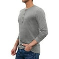 thumbnail image 3 of Coloody Mens Fashion Casual Front Placket Basic Long Sleeve Henley T-Shirts, 3 of 5