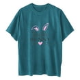 thumbnail image 5 of Wycnly Womens Easter Shirts Short Sleeve Crewneck Bunny Print Summer Tops Breathable Ladies Oversized Pullover Tee Blouse Sky Blue L, 5 of 5
