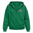 thumbnail image 4 of Womens Hoodie USA Letter Print Full Zip Up Sweatshirt Oversize Tops Long Sleeve Hooded Jacket with Pockets Solid Color Plus Size Coat Clothes, 4 of 4