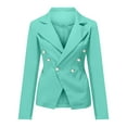 thumbnail image 2 of Vedolay Womens Suit Jackets Suit Jackets for Women Casual Long Sleeve Lapel Open Front Button Work Business Jackets with Pockets,Green XL, 2 of 5