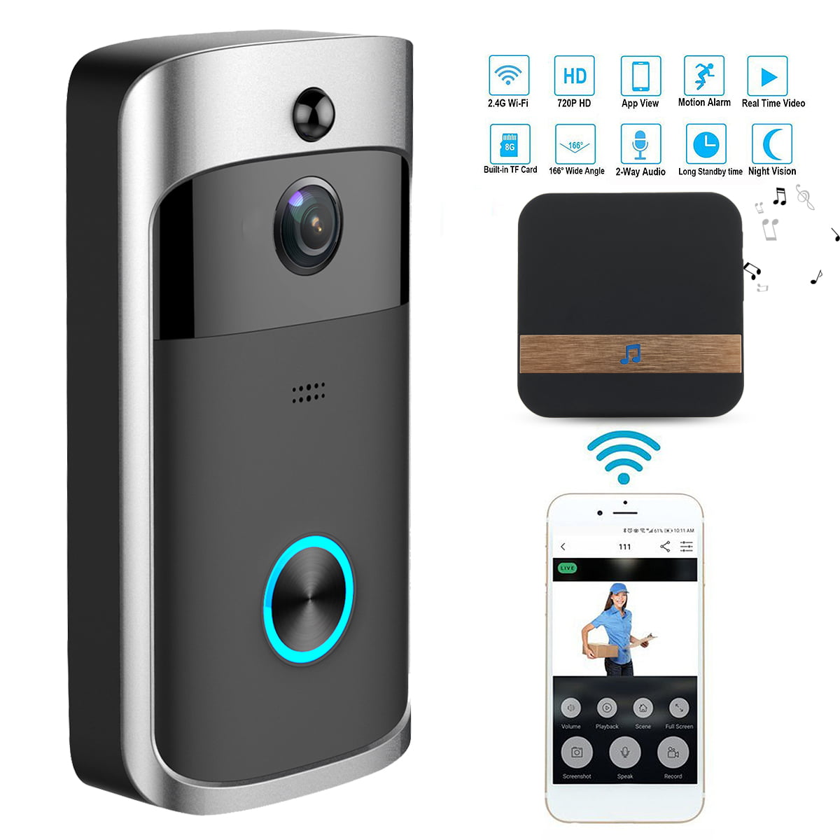 wireless battery video doorbell installation