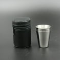 thumbnail image 1 of 4PCS/Set 30ML Mini Stainless Steel Props; Capital Shot Glass Cup Wine Drinking Glasses PU Leather Cover Bag Home Kitchen Bar, 1 of 8