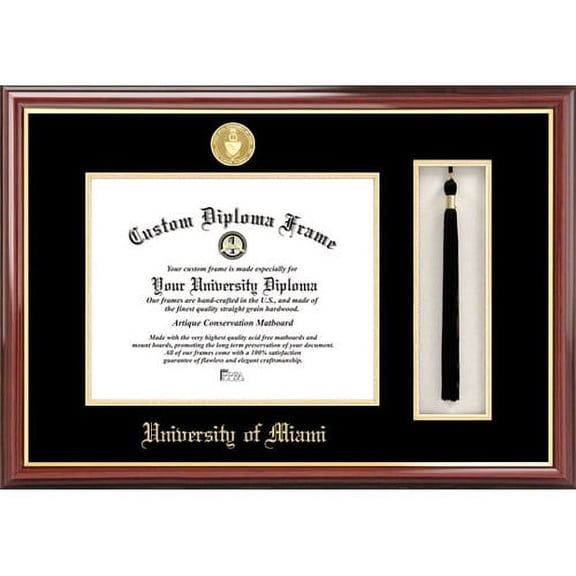 University of Miami 8.5" x 11" Tassel Box and Diploma Frame
