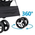 thumbnail image 5 of SuperDeal Folding Pet Stroller for Small Dog Cat, 4 Wheels Breathable Pet Carrier W/Cup Holder & Basket, Black, 5 of 12