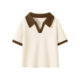 thumbnail image 2 of NaWent Sale Girls Short Sleeved T Shirt 100% Cotton Summer Casual Shirt Top Beige 7 Years, 2 of 3