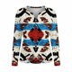 thumbnail image 2 of TaTaai Casual Western Print Top Soft Lightweight Women's Fashion Round Neck Long Sleeve Button Detail Retro Loose Spring Daily Wear Blouse Gift, 2 of 5