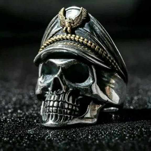 GKNET Heavy Stainless Steel Gothic Punk Biker Rings Fashion Mens Skull Delicate Jewelry Sz 6-13-#23-8