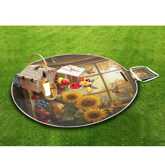 Picnic Blankets Teencool Beach Blanket Creatively Autumn's Bounty Pattern Outdoor Blanket for Travel