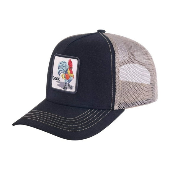 Unisex Embroidered The Chicken, 5-Panel Trucker Hat, Black/Light Grey, Adjustable Fit