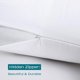 thumbnail image 3 of LOSAFEFE Fundas de almohada con cremallera 100% algodón, tamaño estándar, juego de 4 protectores de almohada súper suaves y transpirables con cremallera, fundas de almohada blancas de 20 x 26 pulgadas, 3 of 5