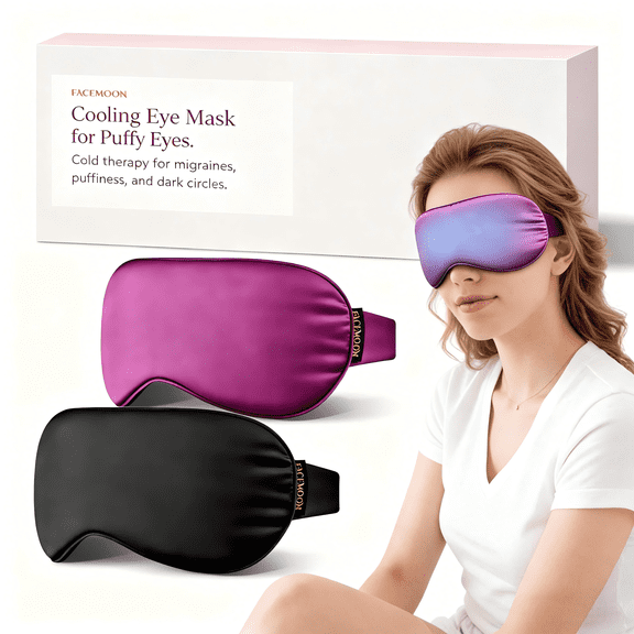 Cooling Eye Mask for Puffy Eyes, Cold Compress for Migraines Headache and Puffiness, Relaxation Gifts for Women and Men, Gel Sleep Mask for Dark Circles, Reusable Face Ice Pack