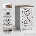 thumbnail image 6 of White End Table Living Room, Small Accent Cabinet with Door and Adjustable Shelf, Distressed Sofa Side Table with Solid Wood Legs, Bedside Table for Bedroom, White, 6 of 6