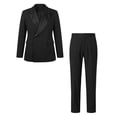 thumbnail image 6 of Men's Solid 2 Piece Business Suit Set, Asymmetric One Button Blazer & Straight Leg Dress Pants, Formal Wedding Prom Party Suit Outfit, 6 of 8