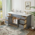 thumbnail image 3 of 66 in. W x 21 in. D x 32.5 in. H Bath Vanity Cabinet without Top in Silver, 3 of 5