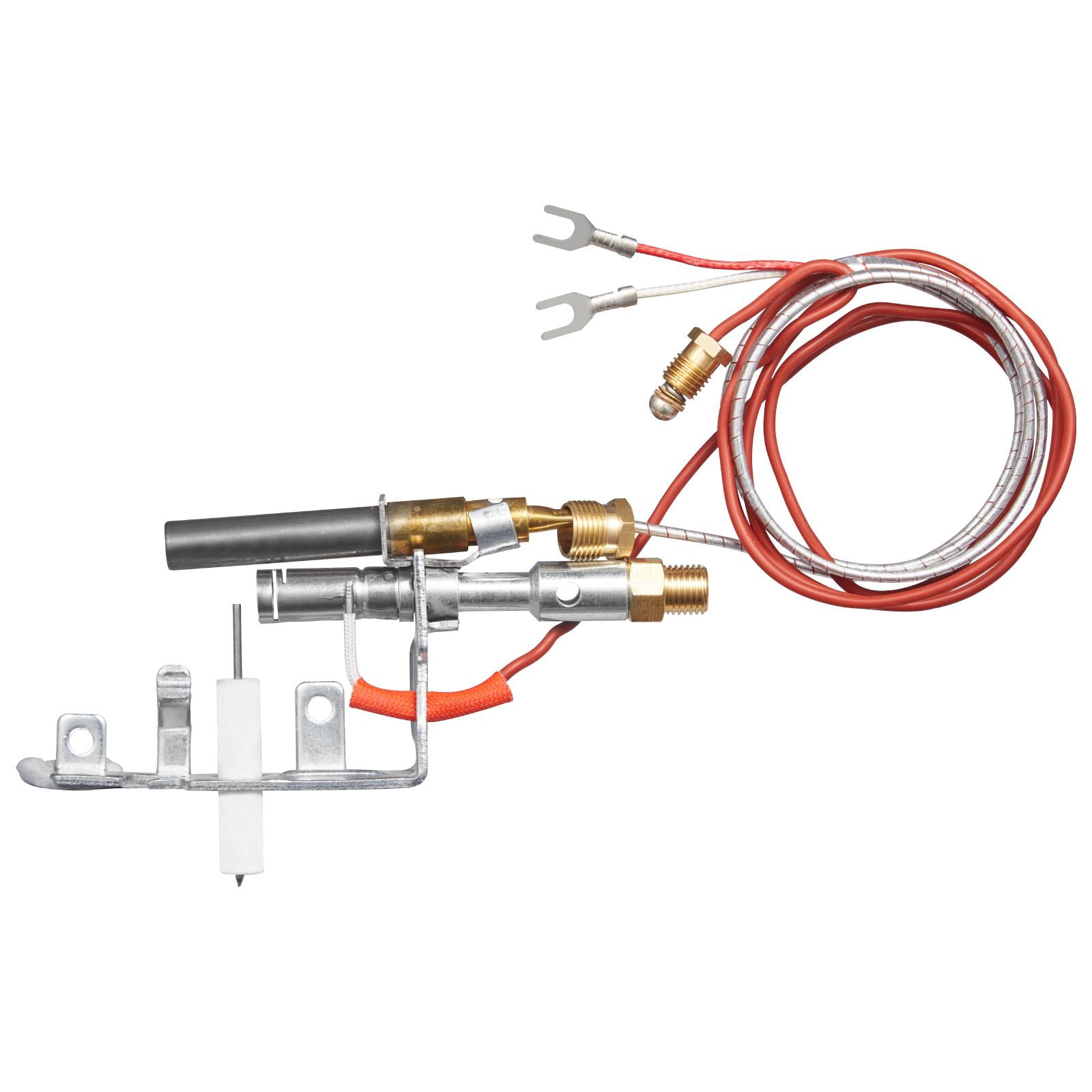 Gas Fireplace Pilot Ignition Assembly, 31in Thermocouple + 20in Thermopile, OEM Replacement Flame Monitoring for Gas Fireplace Liquefied Gas Heating