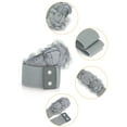 thumbnail image 2 of INSPIRE CHIC Women's Chiffon Press Stud Button Textured Band Waist Belt Gray one size, 2 of 4