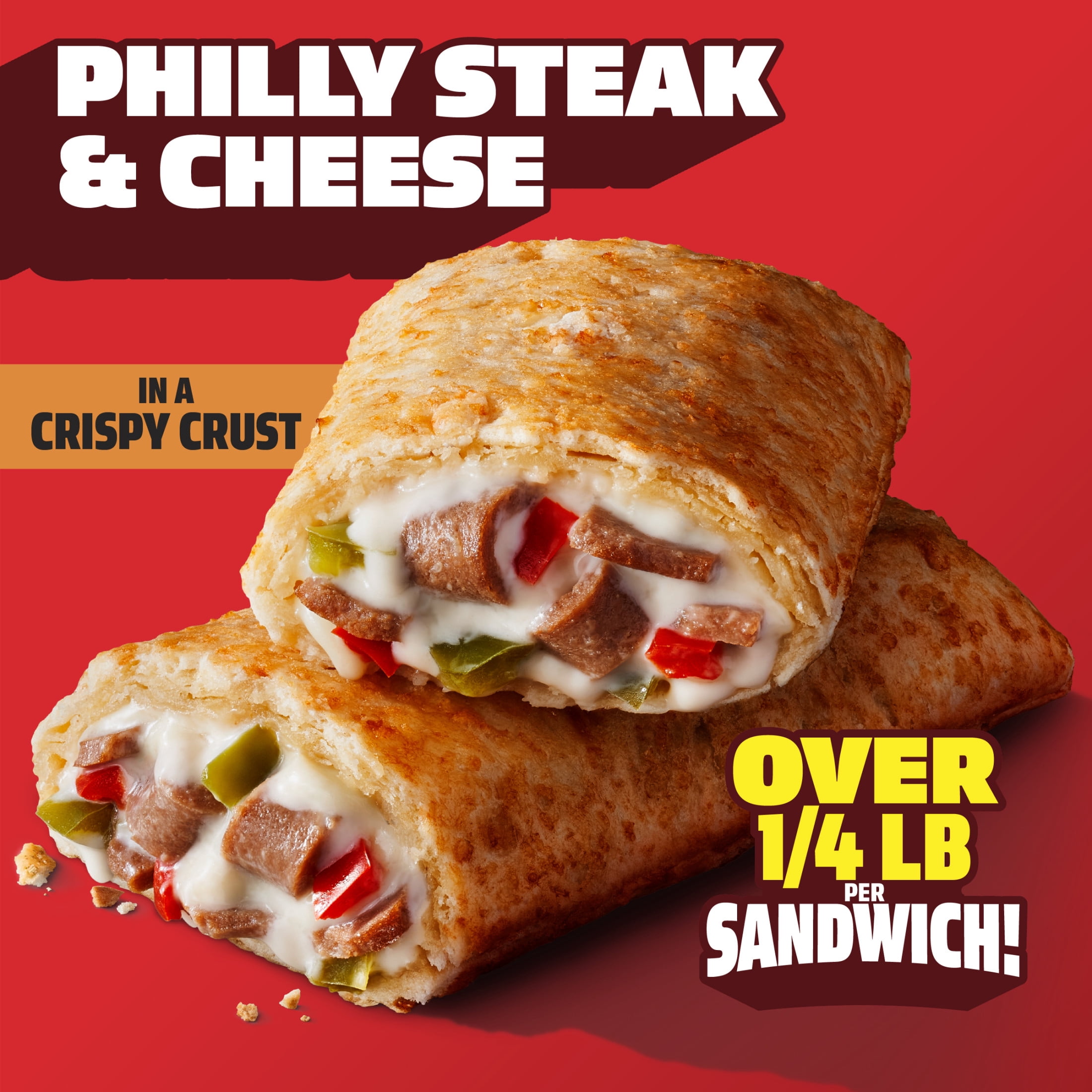 Hot Pockets Frozen Snacks Philly Steak and Cheese Seasoned Crust Sandwich, 54 oz, 12 Pack (Frozen)