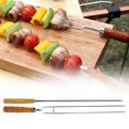 thumbnail image 4 of BBQ Fork, Eco Friendly Wooden Handle Anti Falling Labor Saving Convenient Barbecue Stick Set  For Outdoor, 4 of 8
