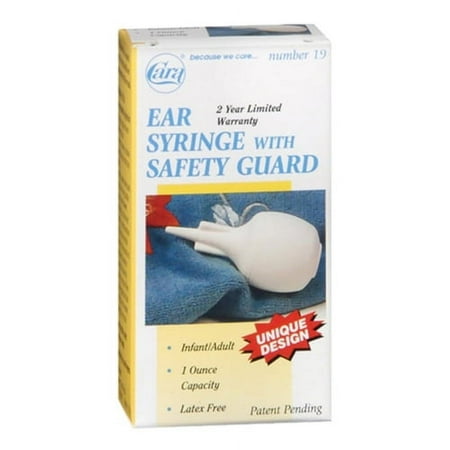 Cara Ear Syringe With Safety Guard 1 Fl Oz, 2 Pack