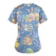 thumbnail image 5 of Top de ropa de trabajo con bolsillo y manga corta con cuello en V y estampado de conejo de Pascua a la moda para mujer Fridja  bn5102, 5 of 5