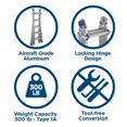 thumbnail image 2 of COSCO 22 foot Reach Height Aluminum Multi-Position Ladder,300 lb. Load Capacity Type IA Duty Rating, 2 of 7