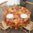 thumbnail image 2 of Autumn Fall Leaves Pattern Round Tablecloth 60" X 60",Wrinkle Wipeable Table Cloth for Kitchen Dining Room Picnic Patio Party, 2 of 5