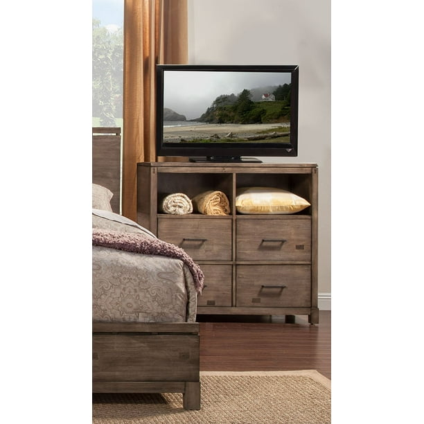 Rustic Weathered Gray TV Console