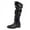 Black, variant on Wyzesi White Boots Women Heel 2025 New Autumn and Winter Inner Height Stacking Boots Comfortable Flat Solesolid Color Knee Length Boots Toddler Winter Boots