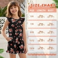 thumbnail image 6 of ZIATUBLE4S Black Red Floral Print Girls Playsuit Kids Summer Casual Romper Button Ruffle Trim Elastic High Waist Round Neck Jumpsuit Shorts Clothes with Pockets for 11-12 Y, 6 of 6