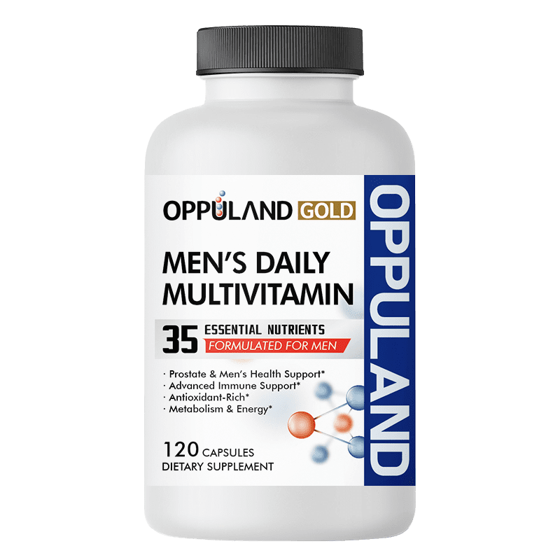 Oppuland Gold Men’s Daily Multivitamin – Antioxidant Rich Formula for Energy, Metabolism, Immune & Prostate Health – 120 Capsules