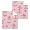 thumbnail image 3 of BZSMCE Towel Cotton Face Towel Soft Hand Towels Fashion Pink Carousel Pattern Pattern, 3 of 9