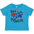 thumbnail image 3 of Inktastic 4th of July Red, White and Blue Sweetie Cupcakes and Stars Boys or Girls Baby T-Shirt, 3 of 5