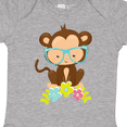 thumbnail image 4 of Inktastic Cute Monkey With Eyeglasses, Colorful Flowers Boys or Girls Baby Bodysuit, 4 of 5