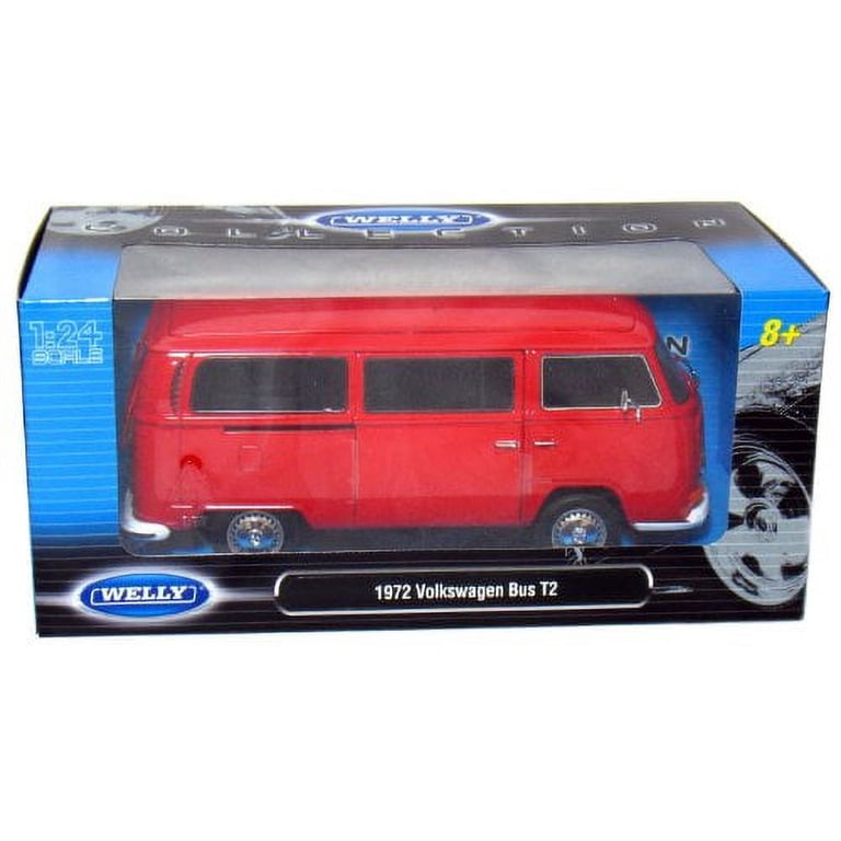 Welly 1972 Volkswagen T2 Bus 1/24 Scale Diecast Model Vehicle Red