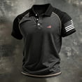 thumbnail image 3 of CIENVNSTG Short Sleeve Shirts for Men USA Flag Graphic Stretch Casual Golf T-Shirts Gray S, 3 of 3