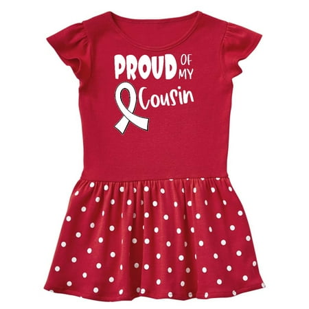 

Inktastic Proud of my Cousin Blindness Awareness White Ribbon Gift Toddler Girl Dress