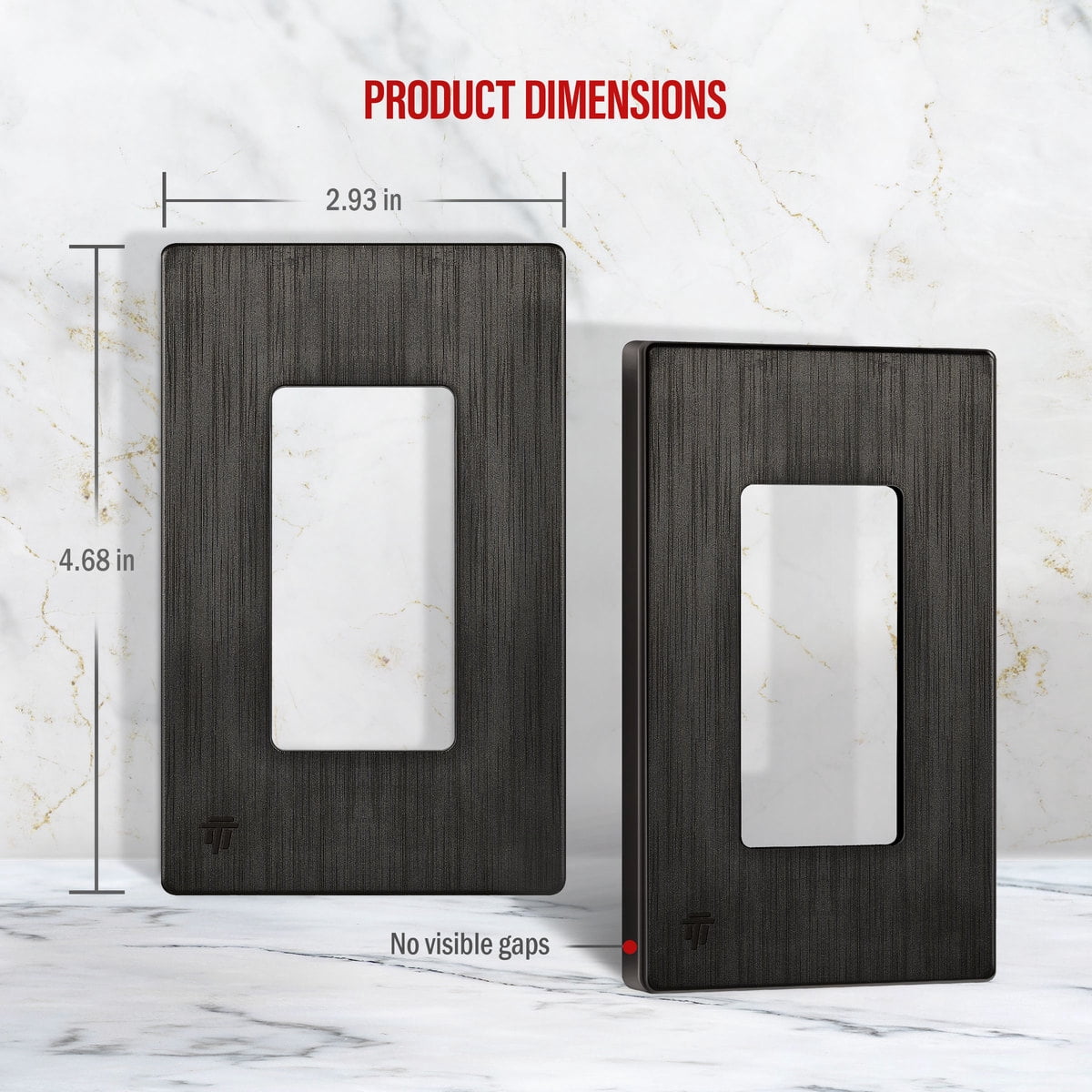 ENERLITES Elite Series Screwless Decorator Wall Plate, Child Safe Outlet Cover, Size 1-Gang Unbreakable Polycarbonate Thermoplastic, SI8831-BDB Brushed Dark Bronze