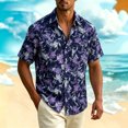 thumbnail image 5 of Yaoyar Men's Vibrant Hawaiian Print Short Sleeve Camp Collar Shirt Breathable Lightweight Summer Vacation Tee, 5 of 5