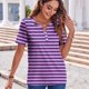 thumbnail image 5 of mfyjkho Tops Elegantes Para Mujer, Camiseta De Manga Corta Con Cuello En V Y Estampado Para Mujer, Top Holgado, Top De Manga Corta Tops Para Hacer Ejercicio Xxl, 5 of 7