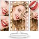 thumbnail image 2 of Espejo de maquillaje LED blanco 3 caras - espejo de maquillaje tríptico plegable vertical con efecto aumento x2 x3 - batería o USB JM  MX-0139044FYD, 2 of 4