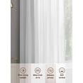 thumbnail image 5 of Pure White Sheer Curtains 108 inches Long 2 Panels Set Solid Color Tiers Sheers Rod Pocket Small Window Short Curtains for Kitchen Cafe, Each 52" W x 108" L, 5 of 7