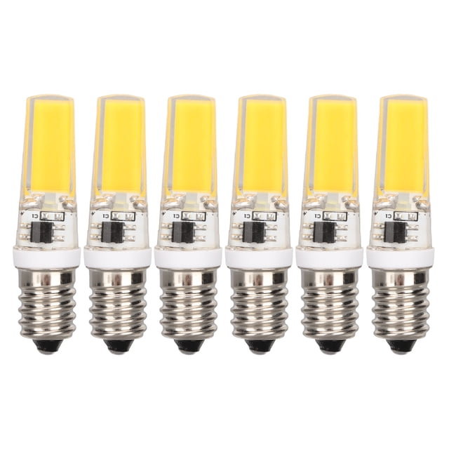 6 bombillas E14 COB mini, iluminación de 360 grados, disipador de calor de silicona, antideslumbrante para lámpara de techo, luz blanca cálida de 3000 K.