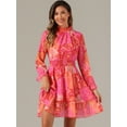 thumbnail image 2 of DARING DIVA Women's Floral Ruffle Trim Layered Dresses XL Hot Pink, 2 of 6