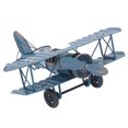 thumbnail image 1 of Adorno De Avión, Exquisito Modelo De Avión Vintage De Hierro Azul Para Sala De Estar Para Dormitorio, 1 of 7
