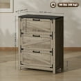 thumbnail image 3 of HOMCOM 3 Drawer File Cabinet Lateral Filing Cabinet for Home Office, Grey, 3 of 10