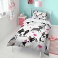 thumbnail image 4 of Pug and Love Heart Duvet Cover and Pillowcase Set for Single Bedding, Bedroom Accessories for Kids Teens, 4 of 5