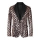 thumbnail image 5 of BLAZERS DE HOMBRE INSPIRE CHIC Con Solapa Pico, Un Botón, Brillo, Argyle y Lentejuelas en Champagne, 5 of 5