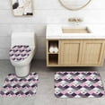 thumbnail image 5 of 4PCS Patchwork Shower Curtain Sets with Rugs, Waterproof Fabric Shower Curtain, Checkered Floral Plant Peony Rose Botanical Leaves Leaf Aesthetic Country Flower Rustic Farmhouse Bathroom Decor, 5 of 7